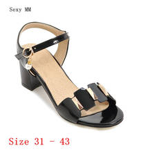 Peep Toe-Sandalias de tacón alto para mujer, zapatos de Gladiador, de talla grande, 31, 32, 33, 34-40, 41, 42 y 43 2024 - compra barato