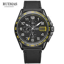 RUIMAS-reloj mecánico deportivo para hombre, cronógrafo automático con correa de cuero, marca de lujo, a la moda, 6771 2024 - compra barato
