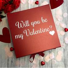 Will you be my Valentine? Luxury Red Gift Box, Memory Keepsake Box, Someone Special Girlfriend Boyfriend Partner Valentines Gift 2024 - buy cheap