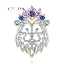 FXLRY Striking Attractive Stunning Good-looking Animal Of Lion Shape Brooch Multi Color For Women Sweater Coat Accessories 2024 - buy cheap