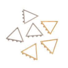 10 peças aço inoxidável banhado a ouro 19*20mm brinco achados triangulo link conectores dangle componentes de fio de ouvido para fazer diy 2024 - compre barato