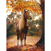 Animal horse kit de bordado 11ct, ponto cruz, artesanato, conjunto de linha de algodão impresso, decoração de casa à venda 2024 - compre barato