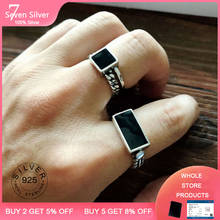 QIQI-anillos de plata de ley 925 Punk para mujer, joyería de dedo hecha a mano, Estilo Vintage, geométrico, tailandés, para fiesta 2024 - compra barato