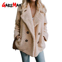 Высококачественное плюшевое пальто для женщин, элегантное Толстое Зимнее плюшевое пальто, искусственный пушистый флис, двойной карман, искусственный мех, плюшевая куртка для женщин 2024 - купить недорого