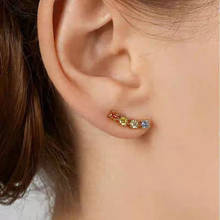 Fashion simple alloy inlaid zircon earrings temperament wild color zircon women earrings trendy charm jewelry wholesale 2024 - buy cheap