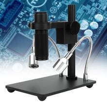 Soporte de ajuste para microscopio, aleación de aluminio, soporte de elevación con juego de lentes de Zoom de 150X 2024 - compra barato