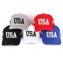 Gorra de béisbol con bordado 3D para hombre y mujer, gorro de béisbol con bordado de la bandera americana USA 45, ajustable, Unisex 2024 - compra barato