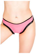 Female's underwears 100% handmade pink latex panties with black ruffles decorations 2024 - buy cheap