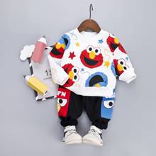 Hot Sale Baby Boys Clothes Fashion Cartoon Long Sleeve T-shit Tops +Black Pants Casual Kids Costume Set Children Clothing 3 4 5Y 2024 - buy cheap