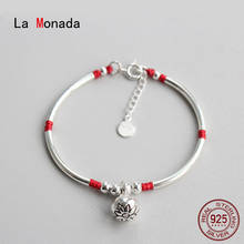 La Monada Red Thread For Hand 925 Sterling Silver Bracelet Bell Tube Red Thread String Rope Bracelets For Women Silver 925 2024 - buy cheap