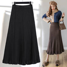 Women Ladies Office Pencil Skirts 2020 Autumn Winter High Waisted Faldas Negras Long High Waist Pleated Skirts Female A5834 2024 - buy cheap