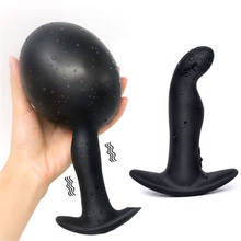 Plugue anal inflável vibratório, plugue anal enorme com dildo para massagem da próstata, brinquedos sexuais para homens e mulheres 2024 - compre barato