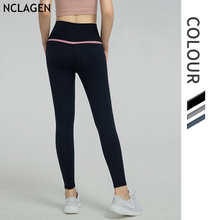 Nclgen-calça legging esportiva para mulheres, cintura alta, fitness, à prova d'água, controle da barriga, levantamento da bunda, malhação, academia 2024 - compre barato