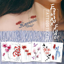 Pegatina de tatuaje temporal bule Red Spider snake Lily, pequeña flor, tatuaje falso impermeable, tatuaje de mano flash para mujer, niña y niño 2024 - compra barato