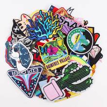 Pulaqi 20pcs Mixed Anime Patch Iron On Patches On Clothes Rock Styles DIY Embroidered Patches For Clothing DIY Applique Stripes 2024 - buy cheap