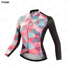 Camisa de ciclismo feminina manga longa, roupas de inverno femininas, kit de uniforme térmico de flanela para ciclismo, 2020 2024 - compre barato