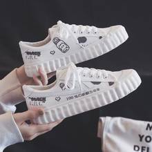 Cow White Shoes for Women Kawaii Casual Women's Flat Shoes Women Sneakers Vintage College Student Tennis Shoes Running 2024 - buy cheap