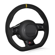 Cobertura de volante do carro mão-costurado diy camurça preta para audi tt tts (8j) 2006-2014 a3 s3 (8p) sportback 2008-2012 r8 (42) 2024 - compre barato