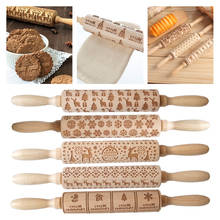 Elk Snowflake Wooden Print Rolling Pin Merry Christmas Decorations for Home Navidad Ornaments Xmas Decor New Year 2021 DIY Craft 2024 - buy cheap