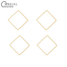 Cordial design 100 peças 27*27mm acessórios de joias/forma quadrada/artesanal/chapeamento de ouro genuíno/diy/descobertas & componentes de joias 2024 - compre barato