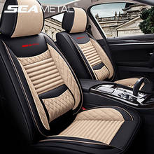 Leather Car Seat Covers Interior Luxury Flax Seat Cover Automobiles Seat Covers Mats Universal Protector Seat-Cover Accessories 2024 - buy cheap