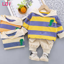 LZH-Conjunto de ropa de manga larga para bebés, suéter informal a rayas, traje deportivo para niños con bonitos dibujos animados, primavera 2021 2024 - compra barato