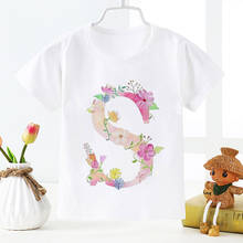 New Arrival Plant Letter Name Novelty Girls Tshirt Kawaii Casual T Shirt Boys Unisex Kids Clothing Crew Neck Girl Clothes Summer 2024 - buy cheap