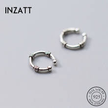 INZATT Real 925 Sterling Silver Minimalist Geometric Round Clip Earrings For Fashion Women Party Vintage Fine Jewelry 2019 Gift 2024 - buy cheap