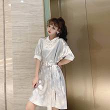 2020 Summer Chinese Dress Qipao Stand Collar Oriental Dress Tunic Gothic Streetwear Female High Slit Cheongsam Dress 11353 2024 - buy cheap