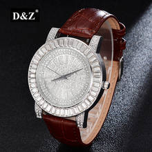 D & Z-Reloj de pulsera con diamantes para parejas, pulsera de acero inoxidable, a la moda, cuadrado, para negocios 2024 - compra barato