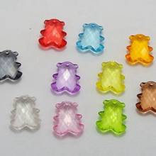 100 Mixed Color Transparent Acrylic Faceted Bear Charms Pendants 17X15mm Top Drilled 2024 - buy cheap