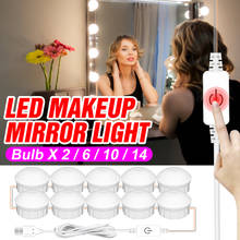 12V LED Makeup Mirror Light Bulb Stepless Dimmable Hollywood Vanity Lights Bathroom Wall Lamp 2 6 10 14Bulbs Kit Dressing Table 2024 - buy cheap