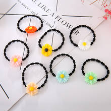 10pcs Sweet flowers daisy hair ring cute braided hair rope hairpin girl princess baby tie hair rubber band head jewelry 2024 - buy cheap