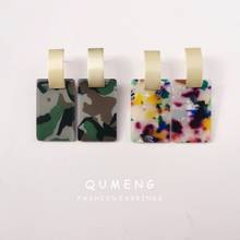 Qumeng personalidade 2020 quadrado grande acrílico longo acetato brincos para mulheres retângulo moda boemia brinco jóias 2024 - compre barato