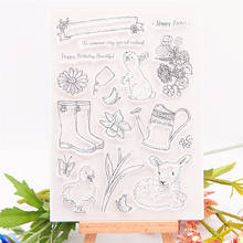 11*15.5CM Gardening Transparent Clear Stamps / Silicone Seals Roller Stamp For DIY Scrapbooking Photo Album/Card Making 2024 - buy cheap