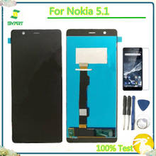 5.5'' Black 100% Tested LCD For Nokia 5.1 Touch Screen Digitizer LCD Display Touch Screen Assembly For Nokia 5.1 TA-1061 TA-1075 2024 - buy cheap