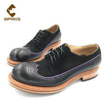 Sipriks-zapatos Brogues de marca de lujo para hombre, calzado italiano a medida, con ribete, suela de cuero doble, talla 46 2024 - compra barato