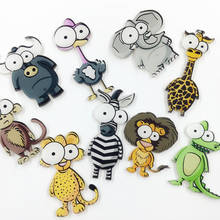 100 Pieces/Lot Animal Pins Cartoon Badges Crocodile Monkey Zebra Leopard Elephant Brooches Acrylic Lapel Pin Icon Label Corsages 2024 - buy cheap