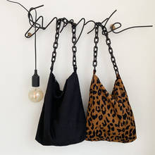 vintage acrylic chains women shoulder bags designer large capacity totes leopart Corduroy purses female casual crossbody bag 2024 - buy cheap