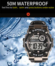 Часы детские спортивные электронные, цифровые противоударные светящиеся для плавания и студентов, подарок, водонепроницаемость 50 м, S701 2024 - купить недорого