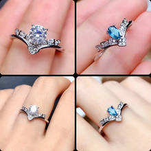 Huitan-anillo romántico de Color plateado para mujer, de forma delicada sortija de compromiso, joya de fiesta, joyería llamativa, anillos grandes para mujer 2024 - compra barato