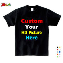 Camiseta personalizada de tu propio diseño para niños y niñas, camisetas kdis con logotipo y foto, camiseta roja de algodón de manga corta de verano 2024 - compra barato