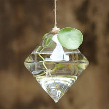 Гидропонная ваза для растений, настольный прозрачный стеклянный держатель для растений в форме алмаза для террариума, цветочный горшок для украшения сада, балкона 2024 - купить недорого