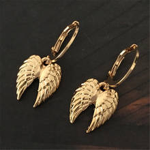 Cute Pendant Hoop Earrings Vintage Gold Color Angel Wings Pendant Earrings for Women Female Statement Jewelry Boho Gift 2024 - buy cheap
