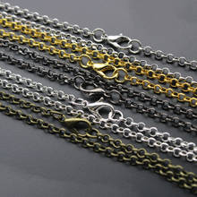 10pcs/lot 60cm Gold Silver Lobster Clasp Chain For DIY Necklace Chain Jewelry Making Bulk Findings Accessories Wholesale 2024 - buy cheap