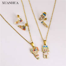 XUANHUA Charms Necklace Earrings Set Stainless Steel Jewelry Woman Accessories Fashion Jewelry Sets Gifts For Women 2024 - buy cheap