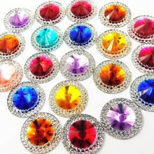 Resin Mix Color Round 20mm 2 hole Sewing Diy Design Rhinestones Stone Strass For Costumes Wedding Home Party Ornament Decoration 2024 - buy cheap