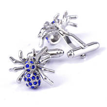 French Shirt Cufflinks High Quality Men Suits Business Wedding Banquet Gifts Party Classic Blue Crystal Spider Cuff Links Trendy 2024 - buy cheap