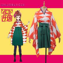 Anime ZOMBIE LAND SAG Cosplay Costume Zonbii Yugiri Yuta Custom Girl Orange Women Kimono Green Empire Skirt 2024 - buy cheap