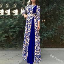 Elegant Muslim Abaya Print Maxi Dress Vestidos Cardigan Kimono Long Robe Gowns Jubah Middle East Eid Ramadan Dubai Islamic 2024 - buy cheap